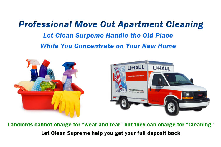 Moving Out? Call Clean Supreme for Apartment Move Out Cleaning in Huntsville and get your full security deposit back. Dependable, affordable move out cleaning in Madison County.